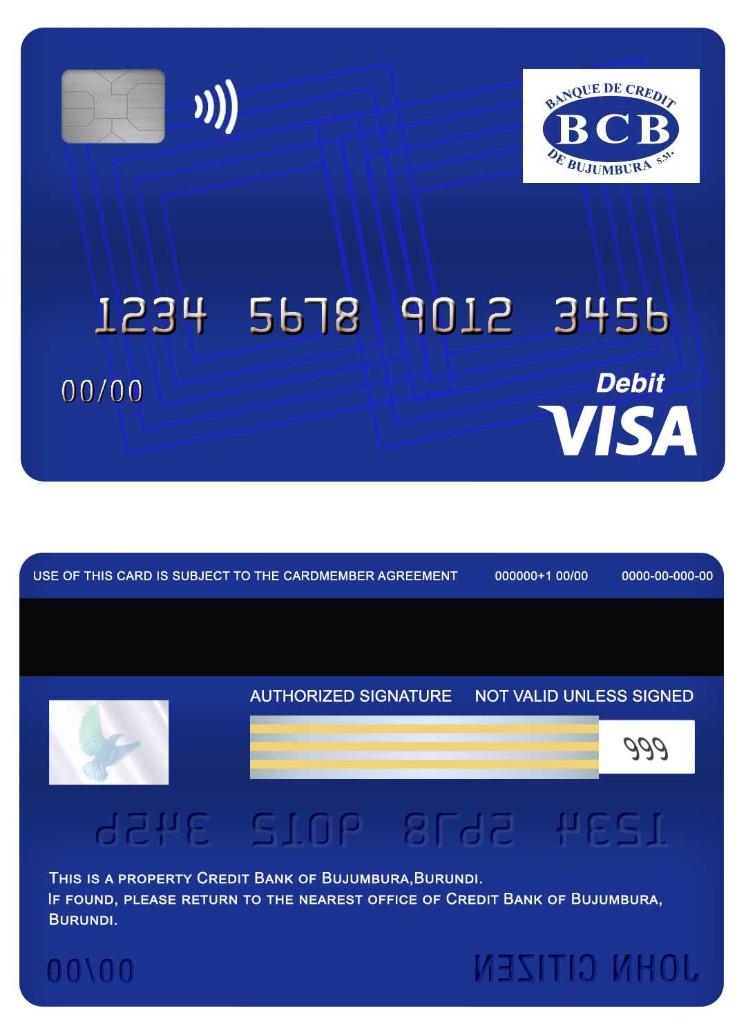 Burundi Credit Bank of Bujumbura visa debit card